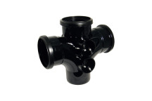 FLOPLAST RING-SEAL DOUBLE BRANCH 92.5 DEG;4\"/110MM SOIL BLACK