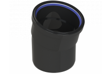 POLYPIPE RING-SEAL 15DEG BEND;4\"/110MM BLACK