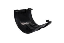 E.TUPLING 150MM GUTTER UNION HALF ROUND KOMMERCIAL BLACK