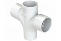 S/WELD CROSS TEE 92.5DEG; 40MM WHITE