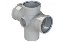 POLYPIPE RING-SEAL DOUBLE BRANCH; 4\"/110MM 92.5D GRY