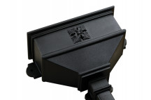 CAST IRON EFFECT LONG HOPPER WITH FOUR LEAF SQUARE