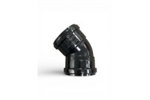 E.TUPLING 4\" SOIL DOUBLE-SOCKET 45DEG BEND - BLACK