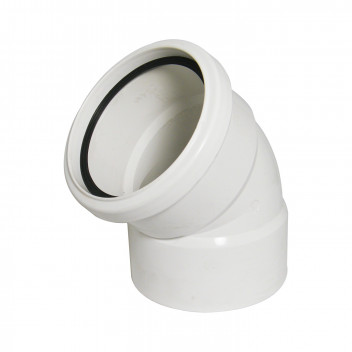 FLOPLAST RING-SEAL TOP OFFSET BEND 135D;4\"/110MM WHITE