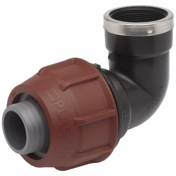 PLASSON 90° ELBOW FEMALE ADAPTOR 25MM BARRIER X 3/4\"