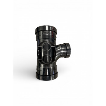 E.TUPLING 6\" PUSH-FIT SOIL T/S 90DEG UNEQUAL BRANCH - BLACK