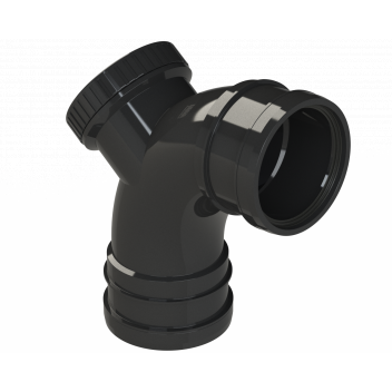 POLYPIPE RING-SEAL ACCESS BEND; 3\"/82MM 92.5DEG BLK