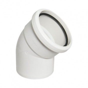 E.TUPLING 4\" SOIL SINGLE-SOCKET 45DEG BEND - WHITE