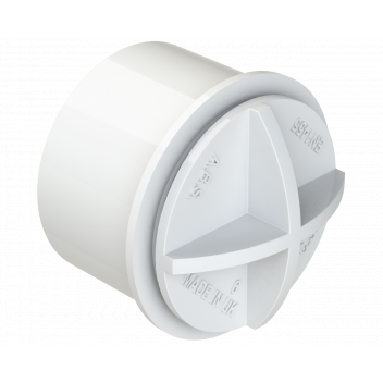 S/WELD SCREWED ACCESS STOP END PLUG; 40MM WHITE