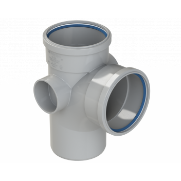 POLYPIPE RING-SEAL SINGL BRANCH;4\"/110MM 92.5D EQ GY