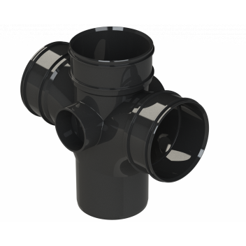 S2000 DOUBLE BRANCH;4\"/110MM 87.5DEG BLK