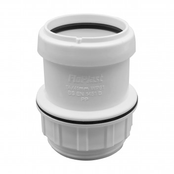 FLO PUSHFIT TANK CONNECTOR; 40MM WHT
