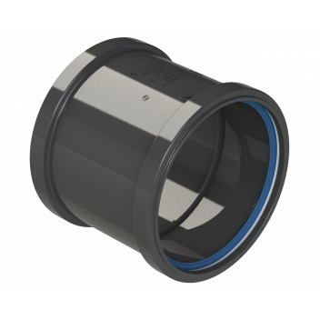 POLYPIPE RING-SEAL DOUBLE SOCKET; 4\"/110MM BLACK