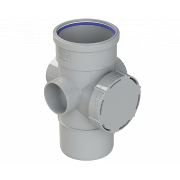 POLYPIPE RING-SEAL ACCESS PIPE (1XSCKT);4\"/110MM GRY