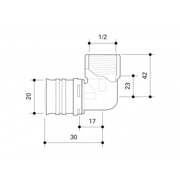 FRANKISCHE ALPEX ELBOW FEMALE THREAD 20MM - 1/2\"