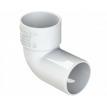 S/WELD SWIVEL BEND 92.5DEG; 32MM WHITE