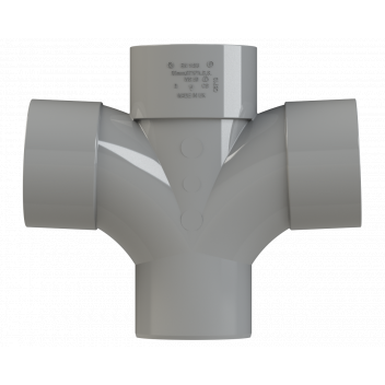 S/WELD CROSS TEE 92.5DEG; 50MM GREY