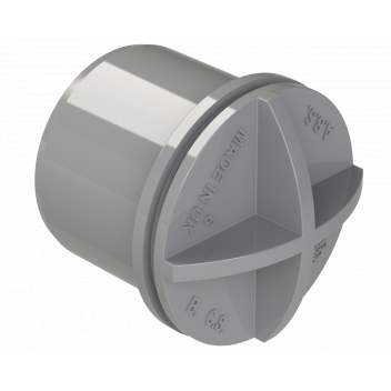 S/WELD SCREWED ACCESS STOP END PLUG; 32MM GREY