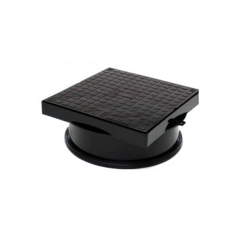 DRAIN 110/160MM INSP/CHAMBER SQPOLY COVR