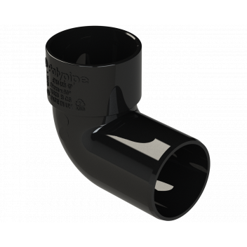 S/WELD SWIVEL BEND 92.5DEG; 32MM BLACK