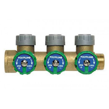 POLYPLUMB BRASS SINGLESIDED MANIF VALVED