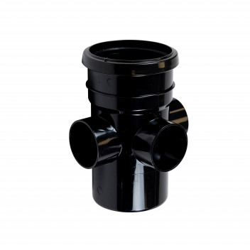 FLOPLAST RING-SEAL BOSS PIPE (SCKT/SPGT);4\"/110MM SOIL BLACK