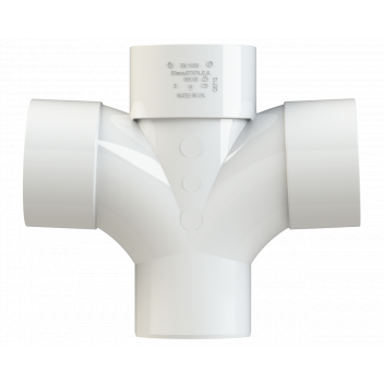 S/WELD CROSS TEE 92.5DEG; 50MM WHITE