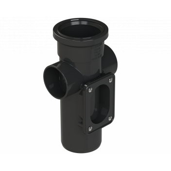 POLYPIPE RING-SEAL ACCESS PIPE (1XSOCKET);3\"/82MM BK