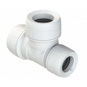 POLYPLUMB ENHANCED - 28X22X28 END RED TEE - WHITE