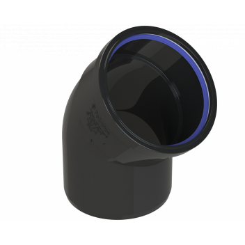 POLYPIPE RING-SEAL BEND (1XSCKT);4\"/110MM 135DEG BLK