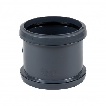 FLOPLAST RING-SEAL D/S PIPE COUPLER;4\"/110MM SOIL ANTHRACITE GREY AG