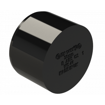 S/WELD SOCKET STOP END PLUG; 32MM BLACK