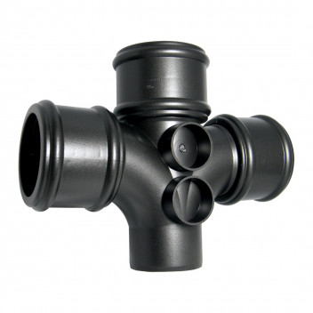 FLOPLAST RING-SEAL DOUBLE BRANCH 92.5 DEG;4\"/110MM SOIL CAST IRON