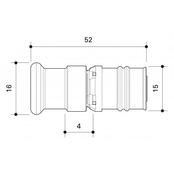FRANKISCHE ALPEX COOPPER / STEEL COUPLING 16-15MM