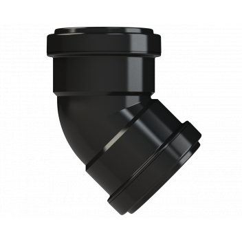 PUSHFIT OBTUSE BEND 45DEG; 50MM BLACK
