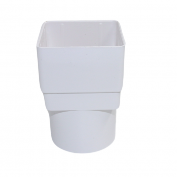 E.TUPLING DOWNPIPE SQUARE-ROUND ADAPTOR - WHITE