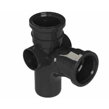 POLYPIPE RING-SEAL SINGLE BRANCH;3\"/82MM 92.5D EQ BK