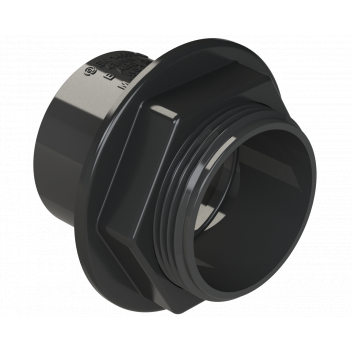 S/WELD TANK CONNECTOR; 40MM BLACK