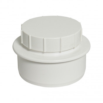 FLOPLAST SCREWED ACCESS CAP;4\"/110MM SOIL WHITE