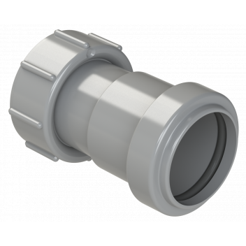 PUSHFIT THREADED COUPLING; 32MM GREY