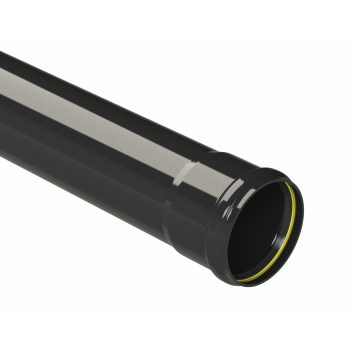 POLYPIPE RING-SEAL SINGLE SCKT PIPE;4\"/110MM 6M BLCK