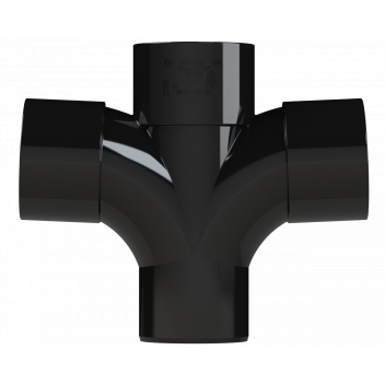 S/WELD CROSS TEE 92.5DEG; 40MM BLACK