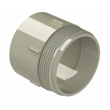 POLYPIPE S2000 MUPVC 50MM SCKT X MI CONNECTOR - SOLV GREY