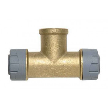 POLYPLUMB FEMALE TEE BRASS; 22MMX1/2\"