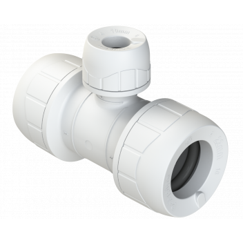 POLYPLUMB ENHANCED - 22X22X10 BRANCH RED TEE - WHITE