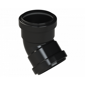 PUSHFIT OBTUSE BEND 45DEG; 50MM BLACK