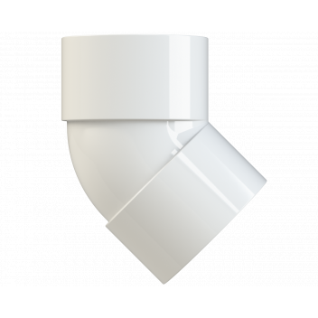 S/WELD OBTUSE BEND 45DEG; 50MM WHITE