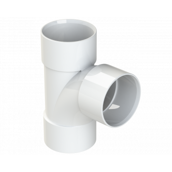 S/WELD SWEPT TEE 92.5DEG; 40MM WHITE