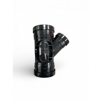 E.TUPLING 6\" PUSH-FIT SOIL T/S 45DEG UNEQUAL BRANCH - BLACK