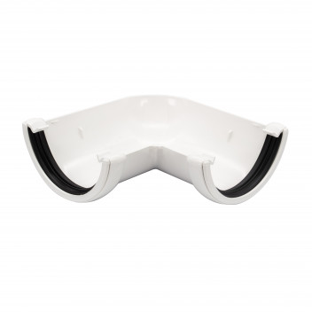 E.TUPLING 112MM HALF-ROUND 90DEG ANGLE - WHITE
